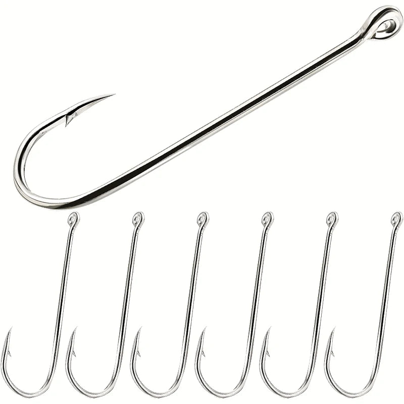 Aberdeen Fishing Hooks – Long Shank High Carbon Steel Hooks (50-Pack)