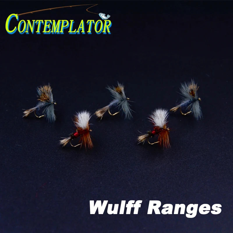 CONTEMPLATOR Grey Wulff Royal Dry Fly Set – Size 12 Fly Fishing Lures (5PCS)