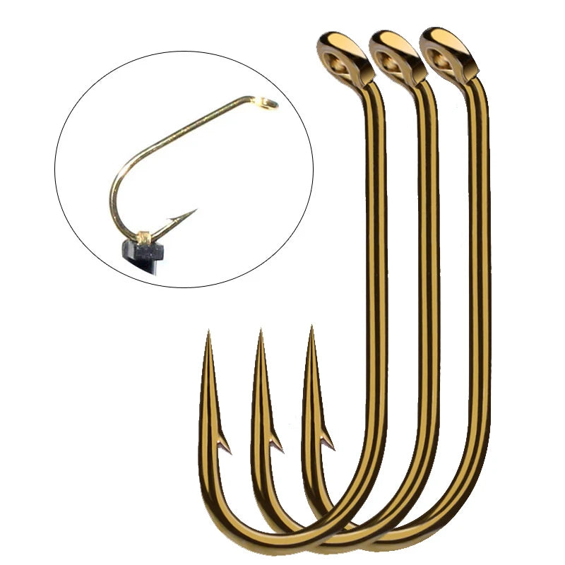 West Bass Fly Tying Barbed Single Hooks – 30PCS Set