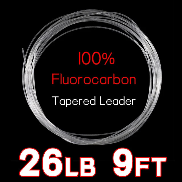 Ellllv Fluorocarbon Leader &amp; Tippet – 9FT Slow Sinking Fly Fishing Leader (16lb-22lb)