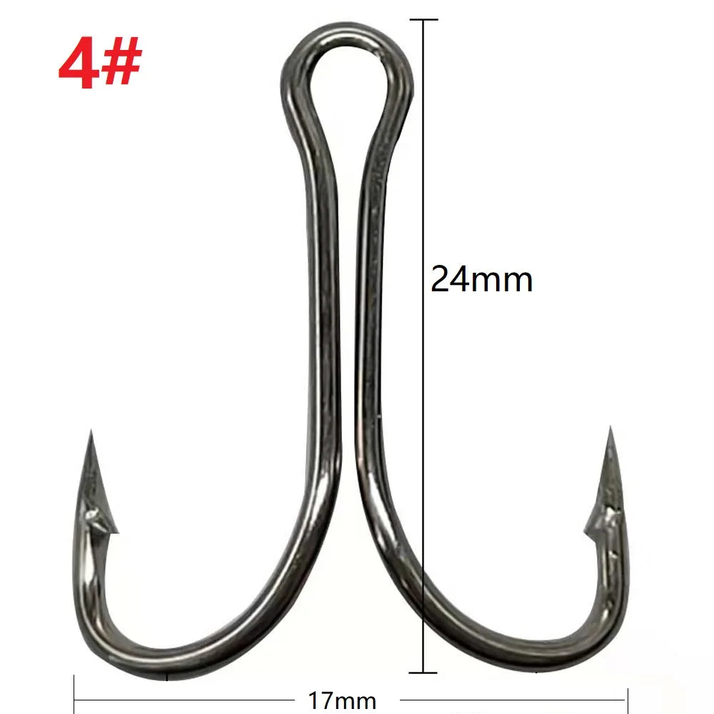 Reel Nauti Long Shank Double (Duple) Fishing Hooks – Weedless Soft Lure Hooks (10pcs)