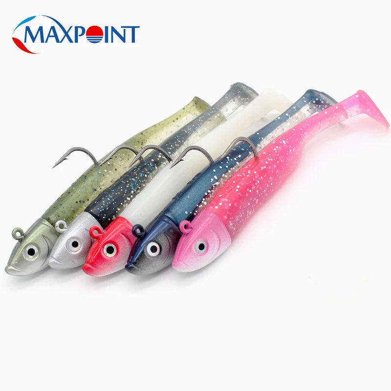 Max Point Paddle Tail Swimbait Jig Set – 11.5 cm Soft Bait Kit
