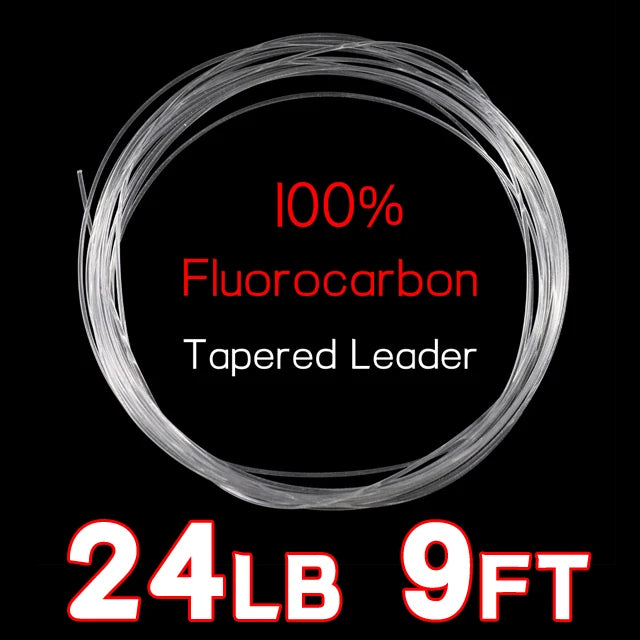 Ellllv Fluorocarbon Leader &amp; Tippet – 9FT Slow Sinking Fly Fishing Leader (16lb-22lb)