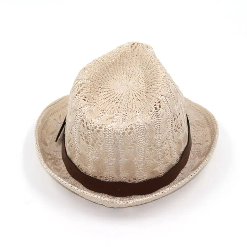 MsWuVan Women’s Knitted Fedora Hat – Short Brim Outdoor Style