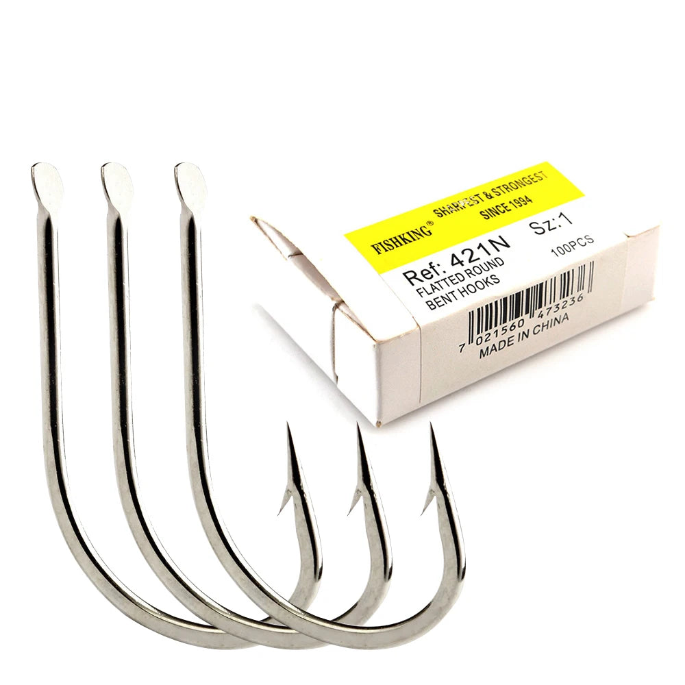 FISH KING High Carbon Steel Barbed Fishing Hooks