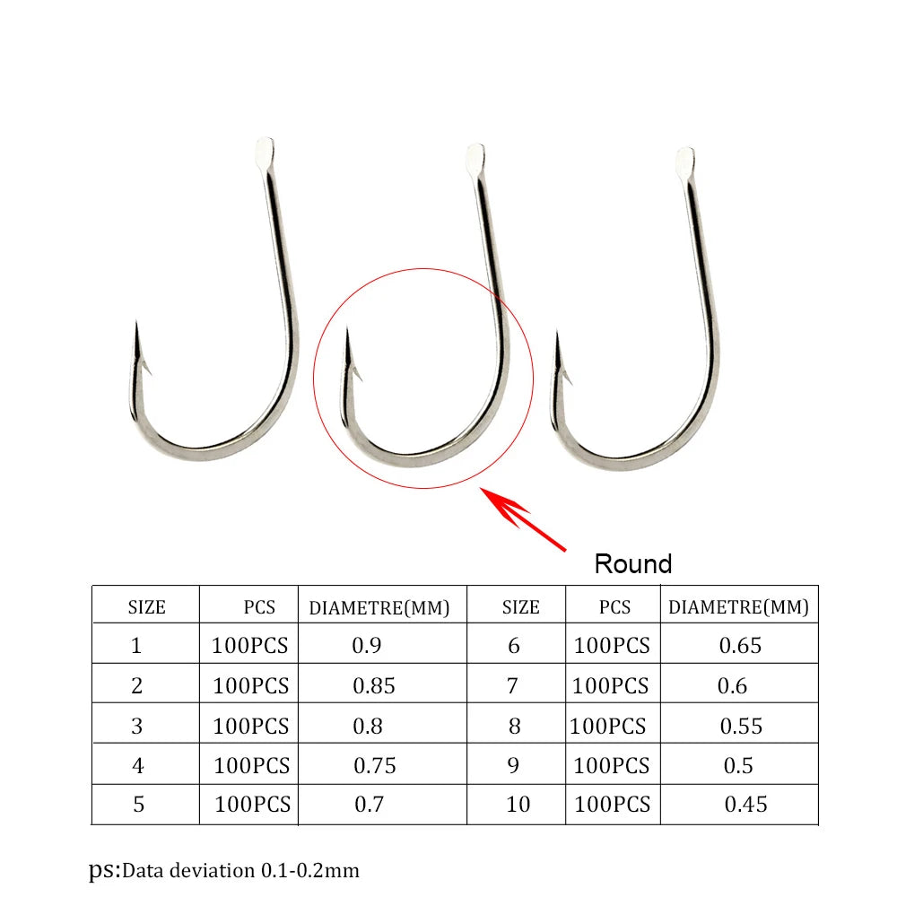 FISH KING High Carbon Steel Barbed Fishing Hooks