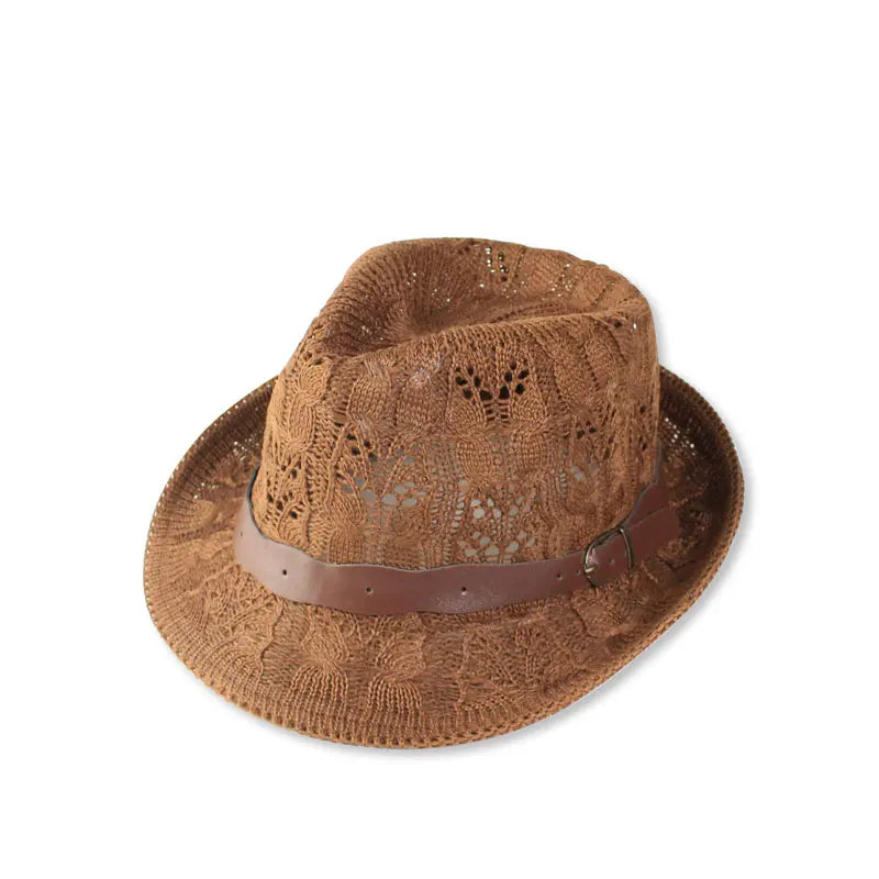 MsWuVan Women’s Knitted Fedora Hat – Short Brim Outdoor Style