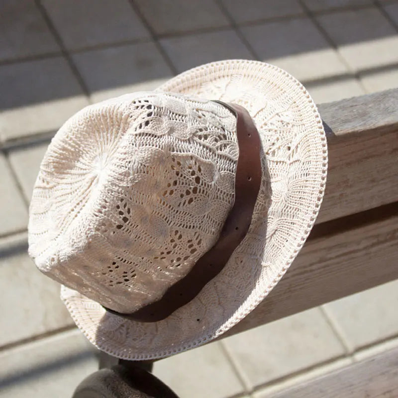 MsWuVan Women’s Knitted Fedora Hat – Short Brim Outdoor Style