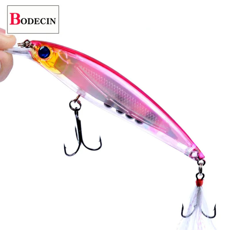 BODECIN Jerk bait 3D eye Minnow Fishing Lure
