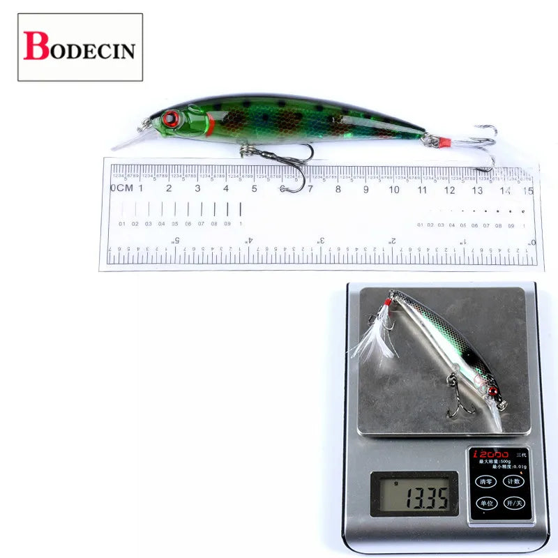 BODECIN Jerk bait 3D eye Minnow Fishing Lure