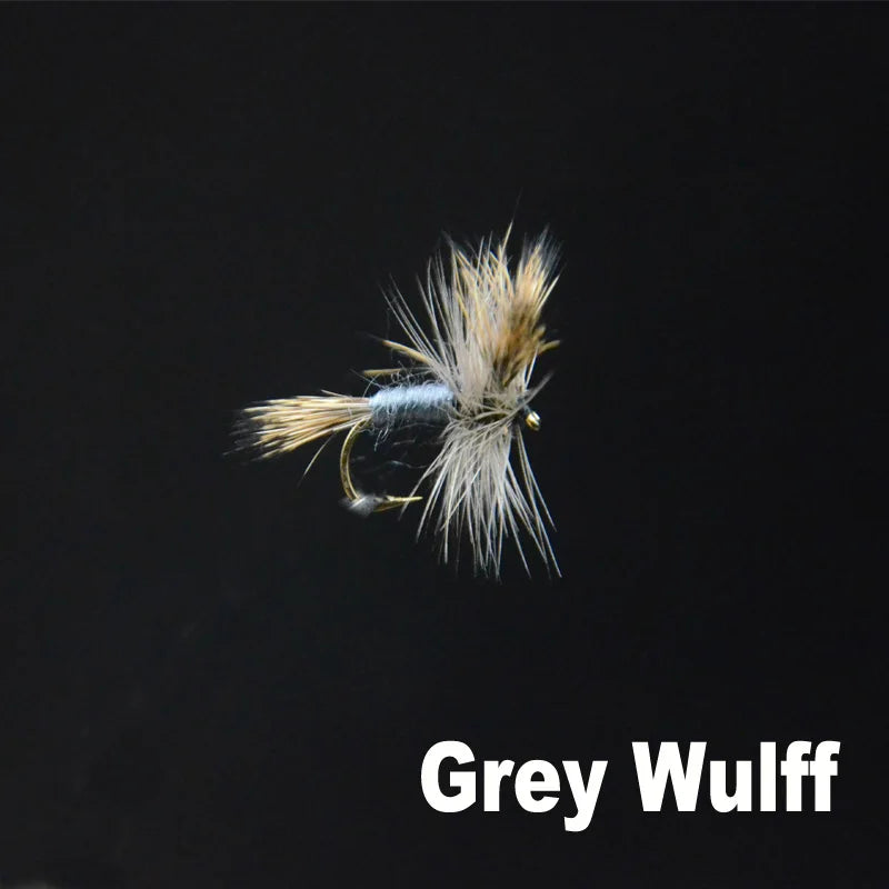 CONTEMPLATOR Grey Wulff Royal Dry Fly Set – Size 12 Fly Fishing Lures (5PCS)