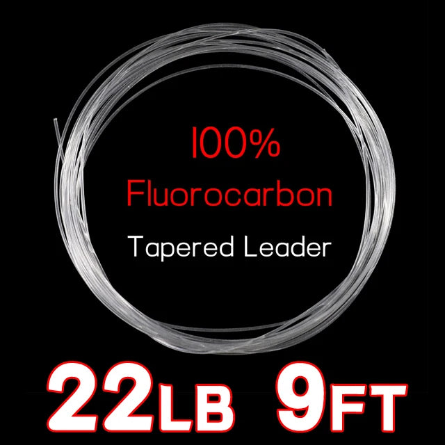 Ellllv Fluorocarbon Leader &amp; Tippet – 9FT Slow Sinking Fly Fishing Leader (16lb-22lb)