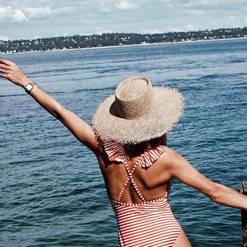 Women’s Raffia Sun Hat – Lightweight Beach Hat with Sun Protection
