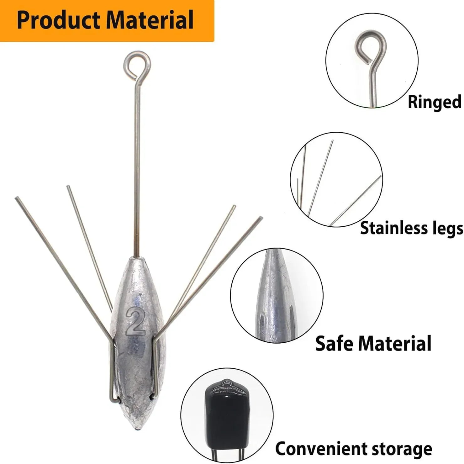 Reel Nauti Sputnik Long Tail Lead Sinker Surf Fishing Weights