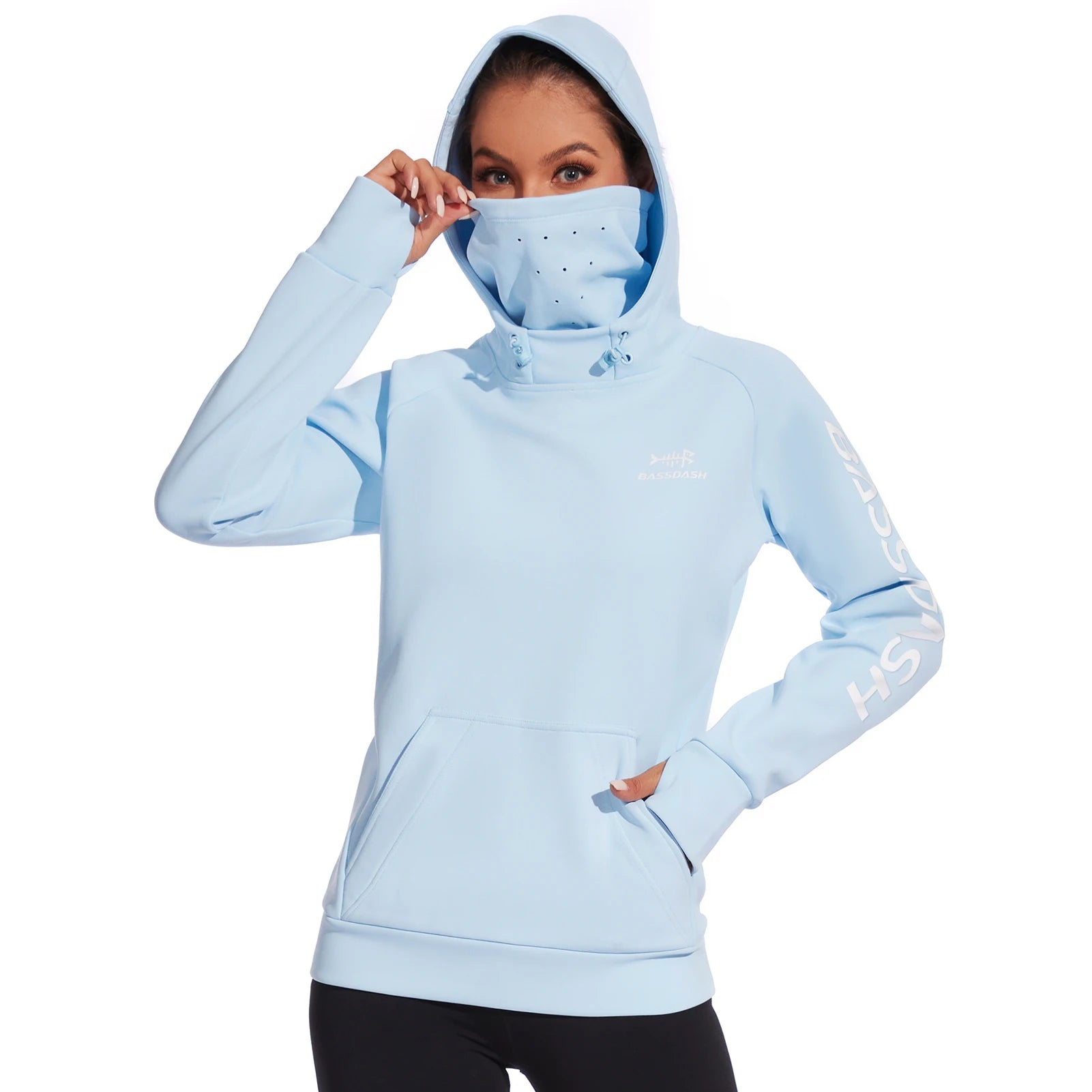 Bassdash Women’s Thermal Hooded Pullover – Fleece Lined Outdoor Performance Hoodie