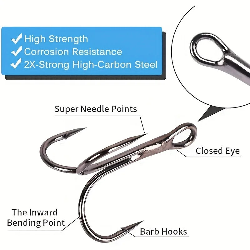 PRO BEROS High Carbon Steel Treble Hooks