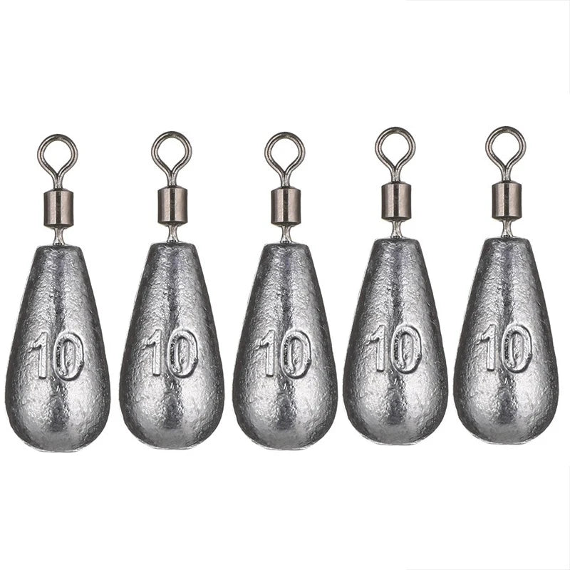 5-Pack Water Drop Fishing Sinkers (3.5g–20g) Lead Weights for Carp & Soft Lures