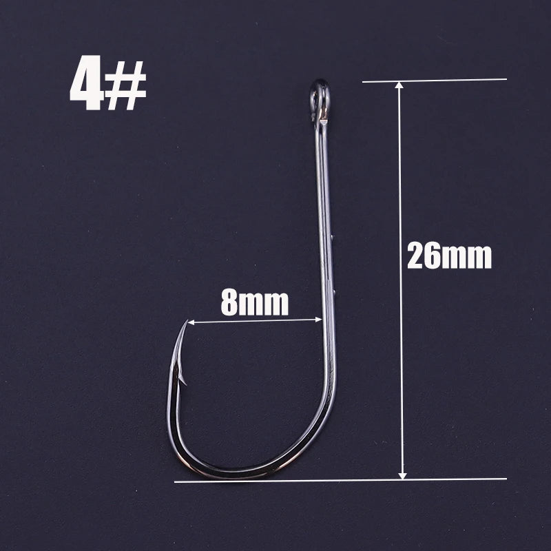 OKUQUBE Long Shank Barbed Fishing Hooks – Double Bait Keeper