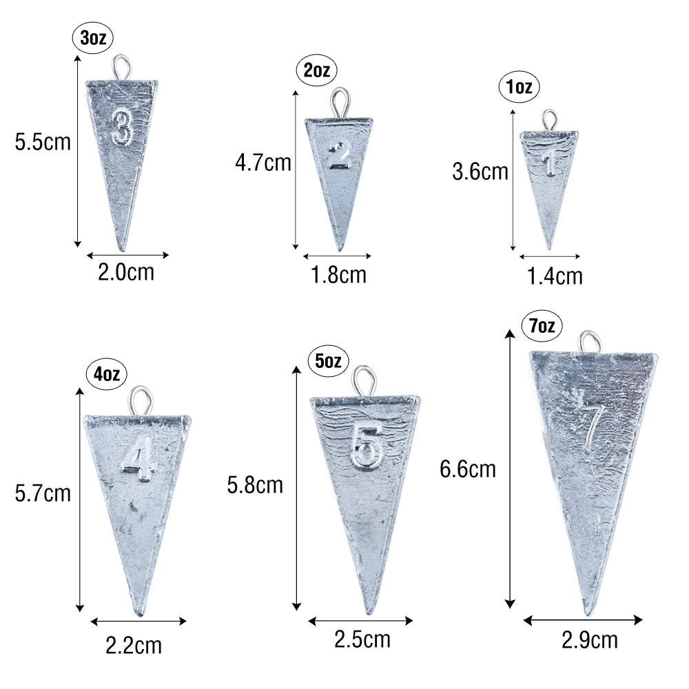 Akakuma Lead Fishing Sinkers – Reliable Casting &amp; Bottom Fishing Weights 1oz, 2oz, 3oz, 4oz, 5oz, 7oz
