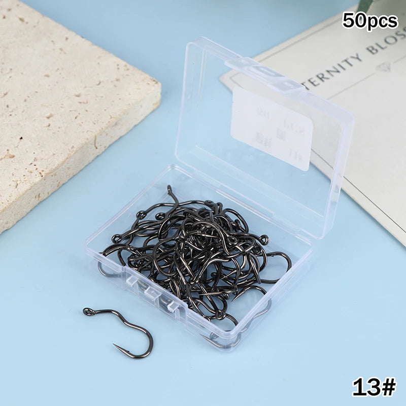 Reel Nauti Automatic Flip Crank Fishing Hooks – High Carbon Steel Hook Set (50PCS)