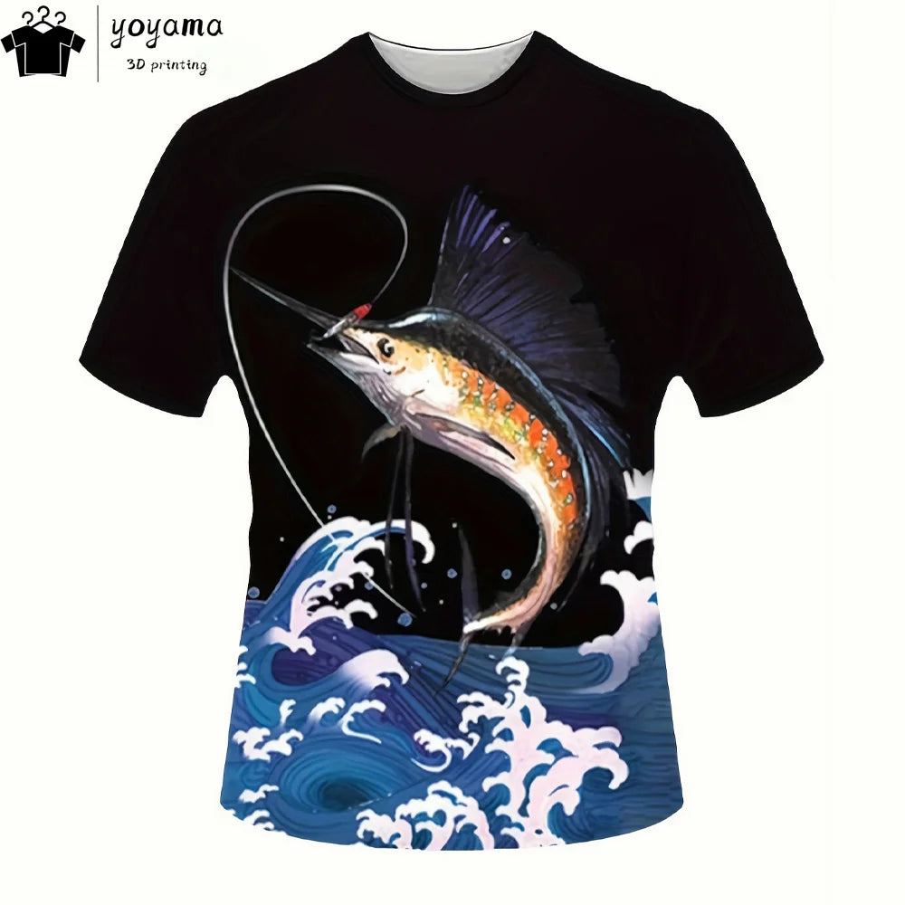 Reel Nauti Men’s Quick-Dry Sailfish Graphic T-Shirt – Lightweight Polyester