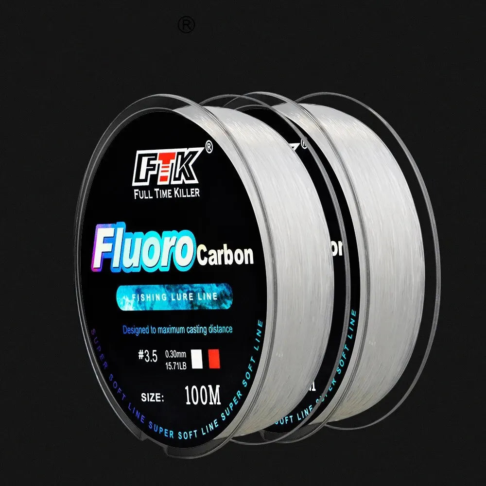 Fluorocarbon Fishing Line 100m – Carbon Fiber Line for Sea, Fly & Wild Fishing