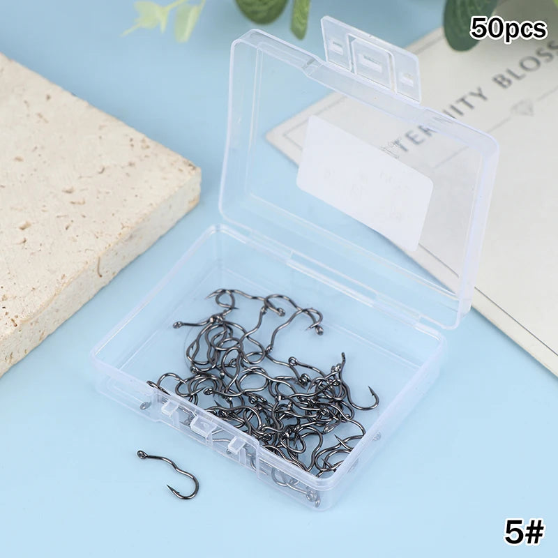 Reel Nauti Automatic Flip Crank Fishing Hooks – High Carbon Steel Hook Set (50PCS)