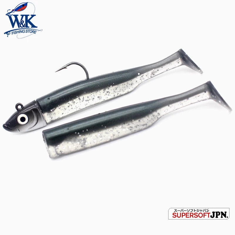 W&amp;K Paddle Tail Soft Lure Jig Kit – Multi-Size Fishing Set