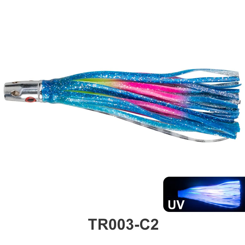 55g Copper Head Octopus Teaser – Squid Skirt Bait for Marlin & Tuna Trolling Jet