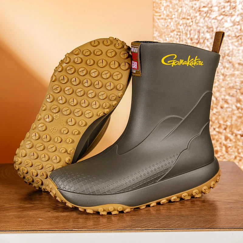 Men’s Waterproof Fishing Rain Boots – Lightweight Camouflage Ankle Boots