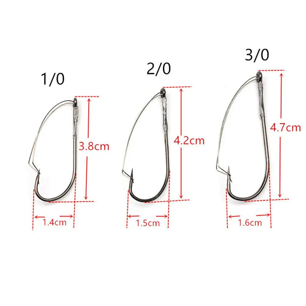 Reel Nauti High Carbon Overturned Weedless Fishing Hooks – 10 Pack