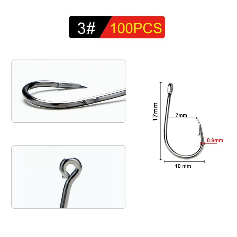 FTK High Carbon Steel Barbed Fishing Hooks