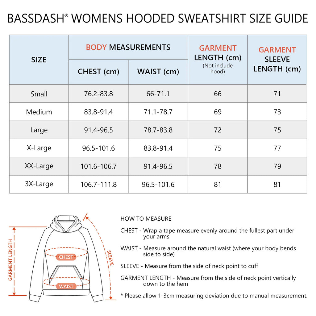 Bassdash Women’s Thermal Hooded Pullover – Fleece Lined Outdoor Performance Hoodie