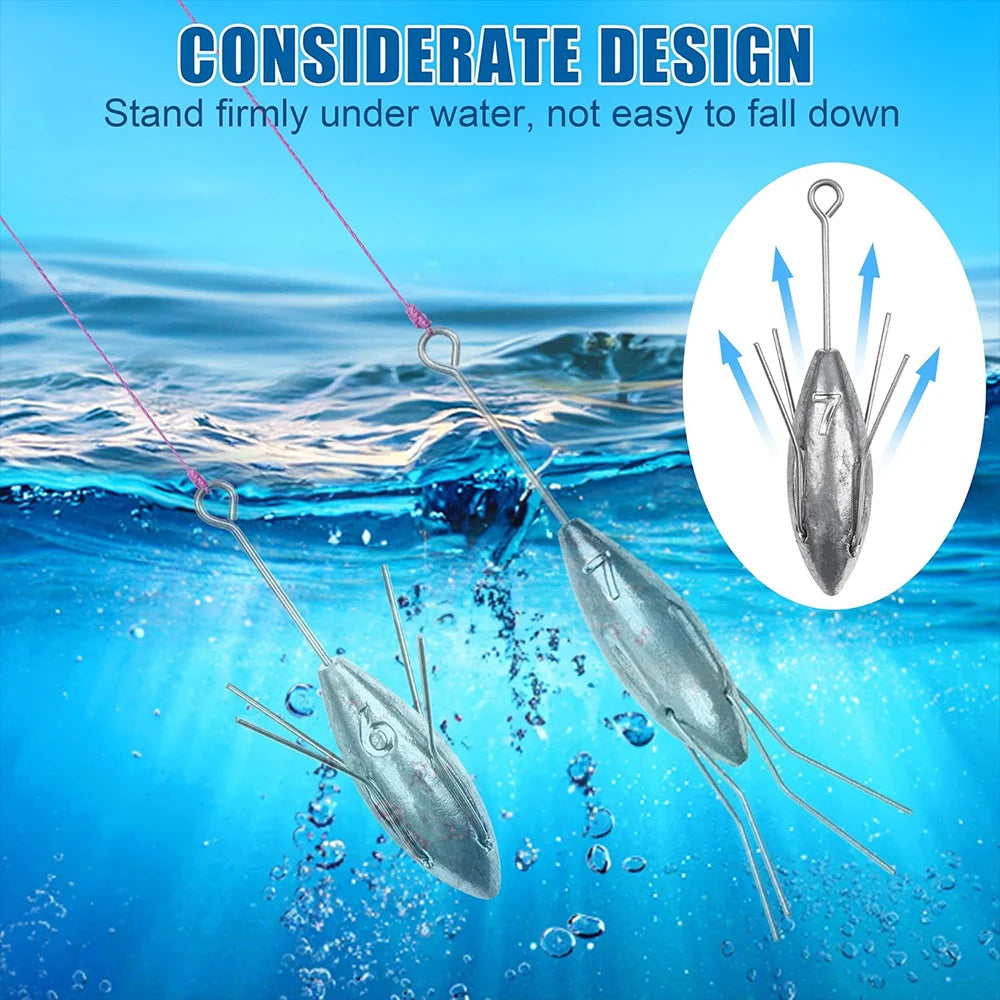 1Pcs Sputnik Sinkers Surf Fishing Weights Spider Weights Sinkers Long Tail Saltwater Casting Fishing Sinkers Catfish Weights