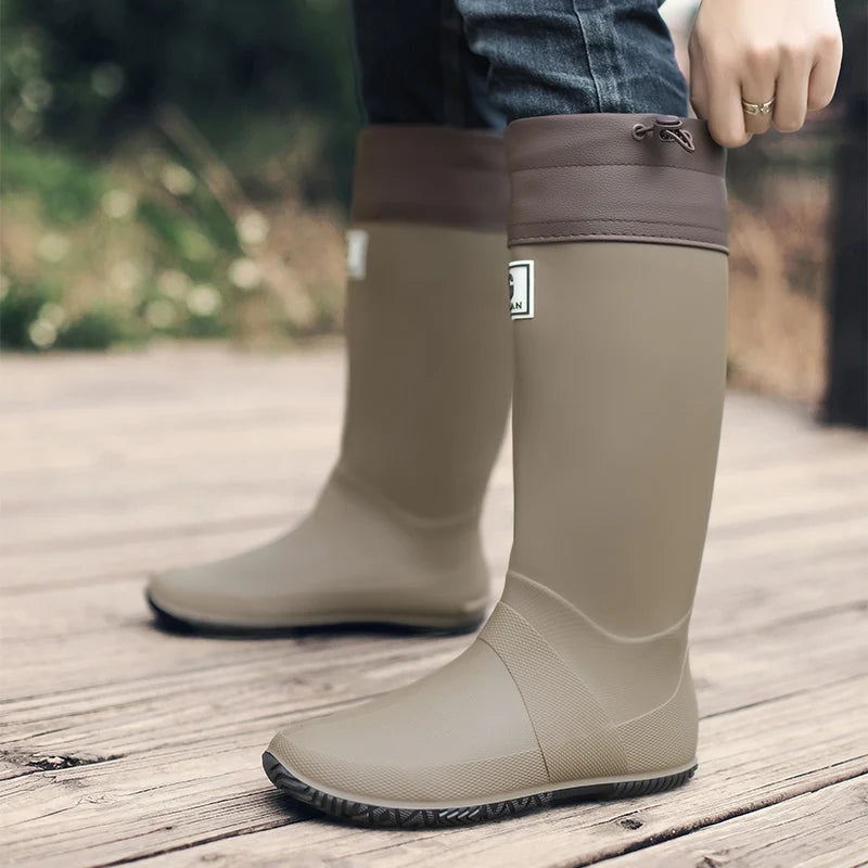 Long-Tube Waterproof Rain Boots – Non-Slip Fishing & Outdoor Work Boots
