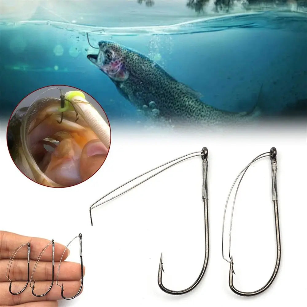 Reel Nauti High Carbon Overturned Weedless Fishing Hooks – 10 Pack