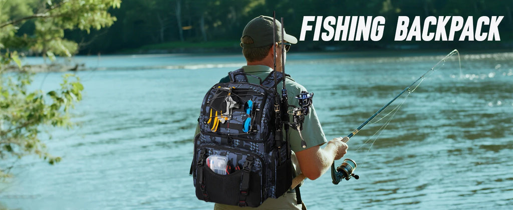 45L Fishing Backpack Cooler – Tackle Storage Bag with Rod Holders & Rain Cover