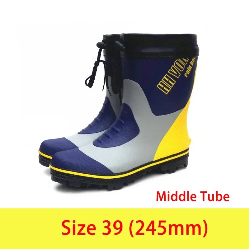 Waterproof Fishing Boots with Steel Spike Sole – Rubber Rain Shoes for Men & Women