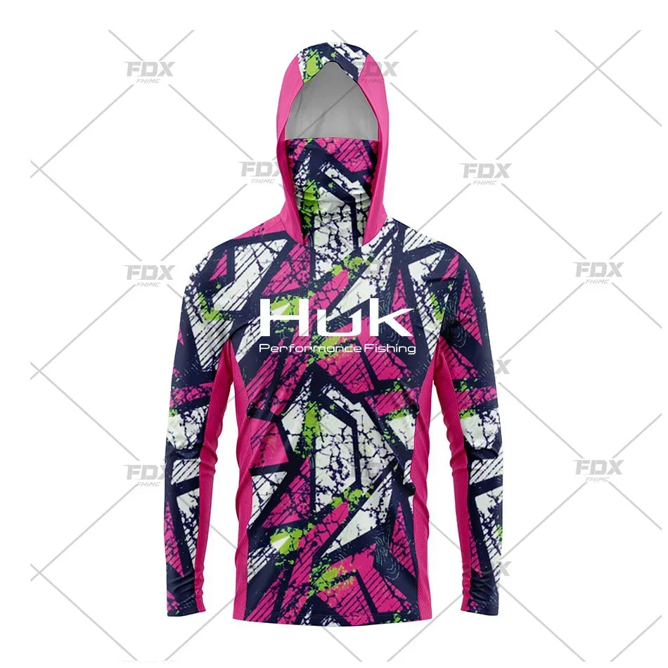 H3: HUK Men’s Long Sleeve Fishing Shirt with Hood – UV Protection Performance Shirt