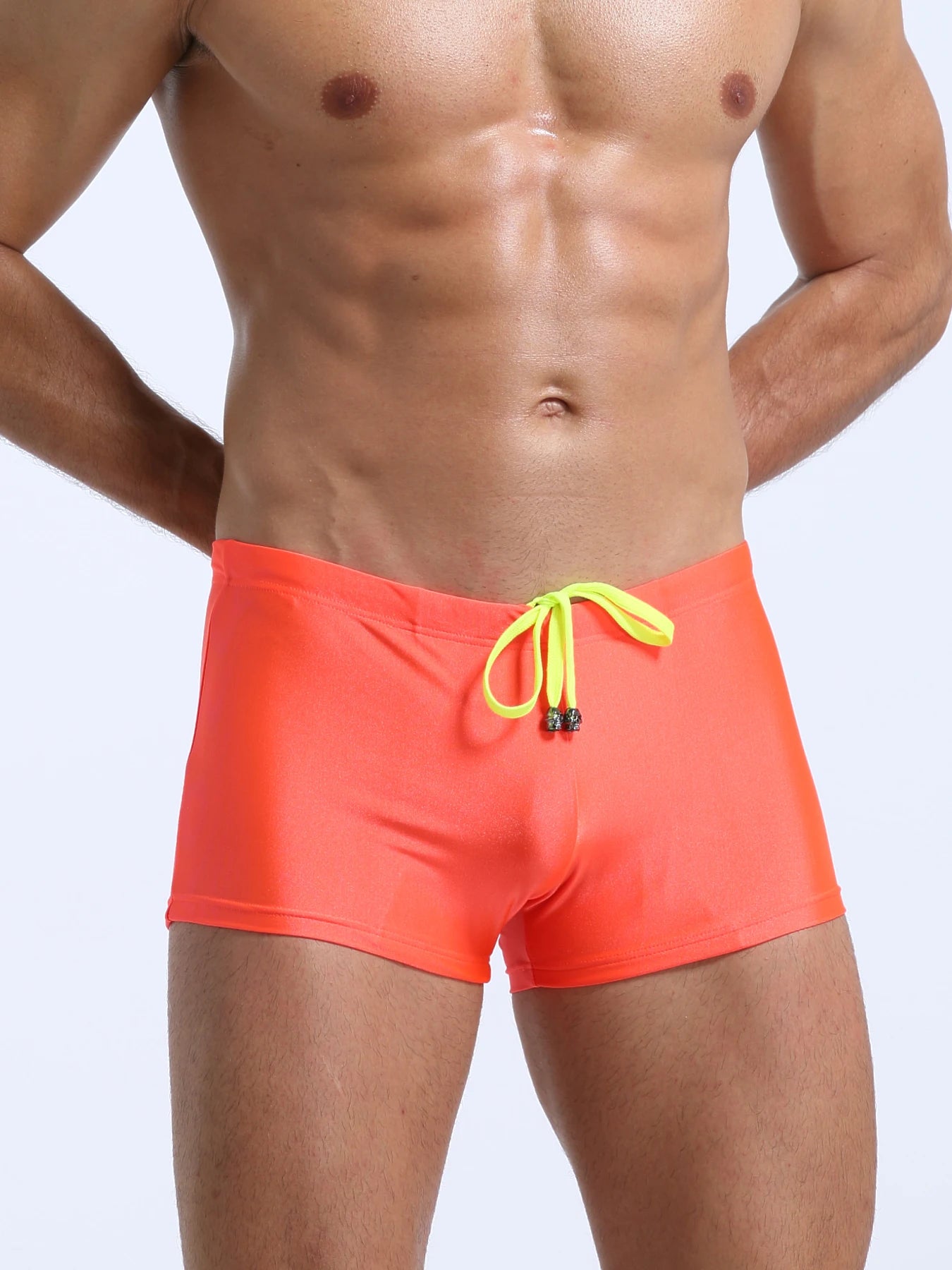 Reel Nauti Men’s High-Waist Boxer Swim Shorts – Performance Stretch Swimwear