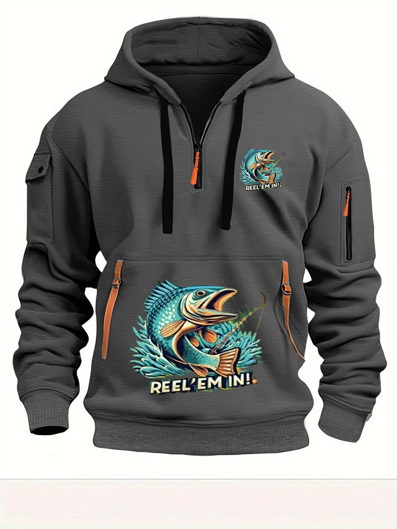 Reel Nauti Men’s Casual Pullover Hoodie – Travel &amp; Everyday Comfort Hoodie