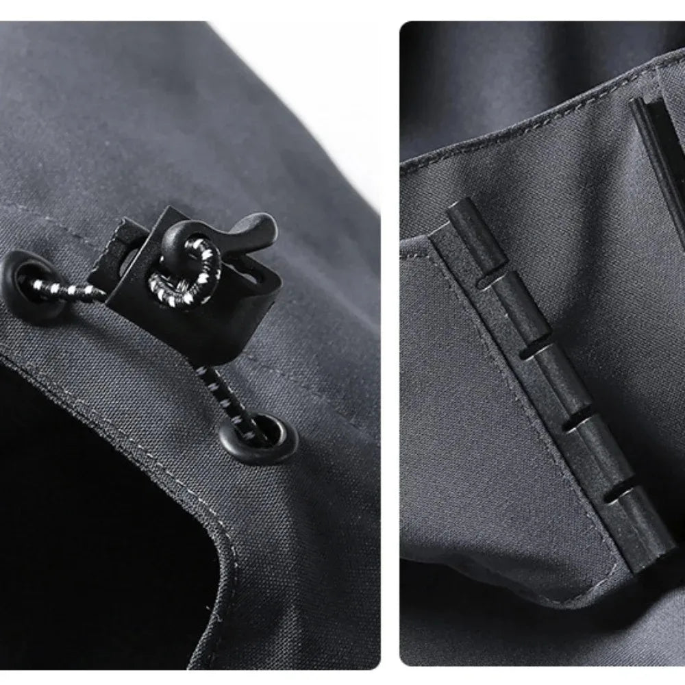 FURCW Men’s Outdoor Hooded Jacket – Detachable Hood Casual Windbreaker