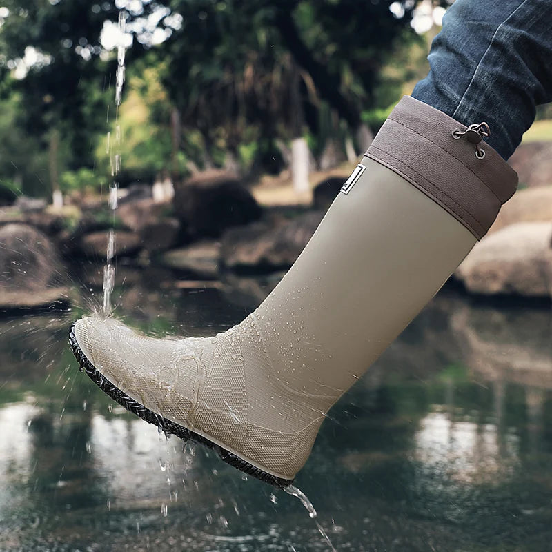 Long-Tube Waterproof Rain Boots – Non-Slip Fishing & Outdoor Work Boots