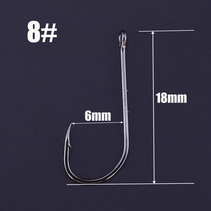 OKUQUBE Long Shank Barbed Fishing Hooks – Double Bait Keeper