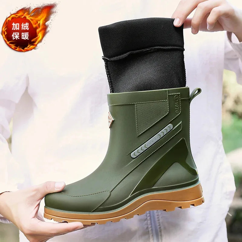 Reel Nauti Men’s Mid-Calf Winter Deck Rain Boots