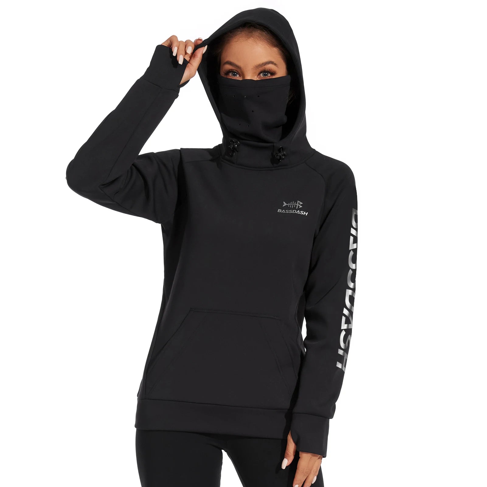 Bassdash Women’s Thermal Hooded Pullover – Fleece Lined Outdoor Performance Hoodie