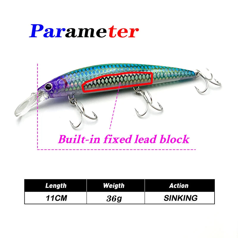 TeStar 110mm Sinking Minnow Fishing Lure – Model 9778