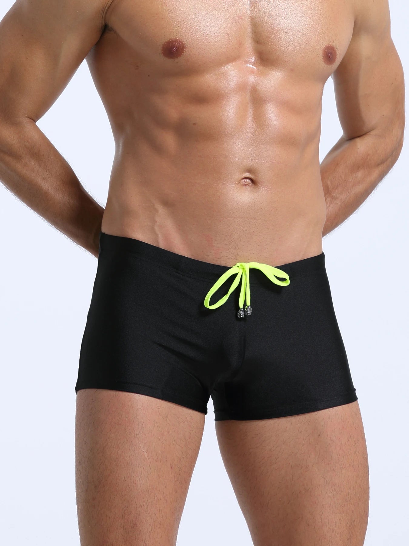 Reel Nauti Men’s High-Waist Boxer Swim Shorts – Performance Stretch Swimwear