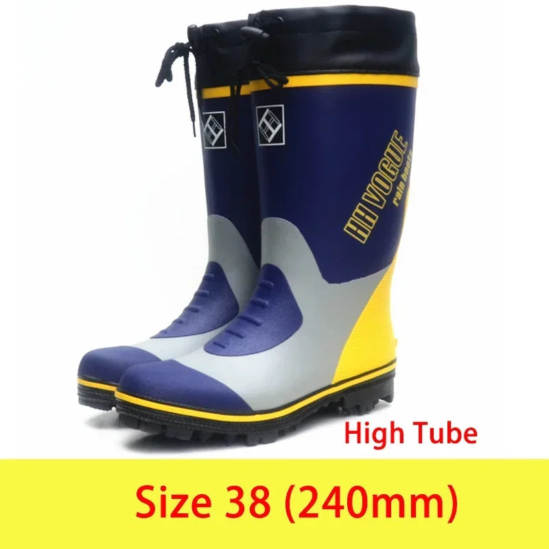 Waterproof Fishing Boots with Steel Spike Sole – Rubber Rain Shoes for Men & Women