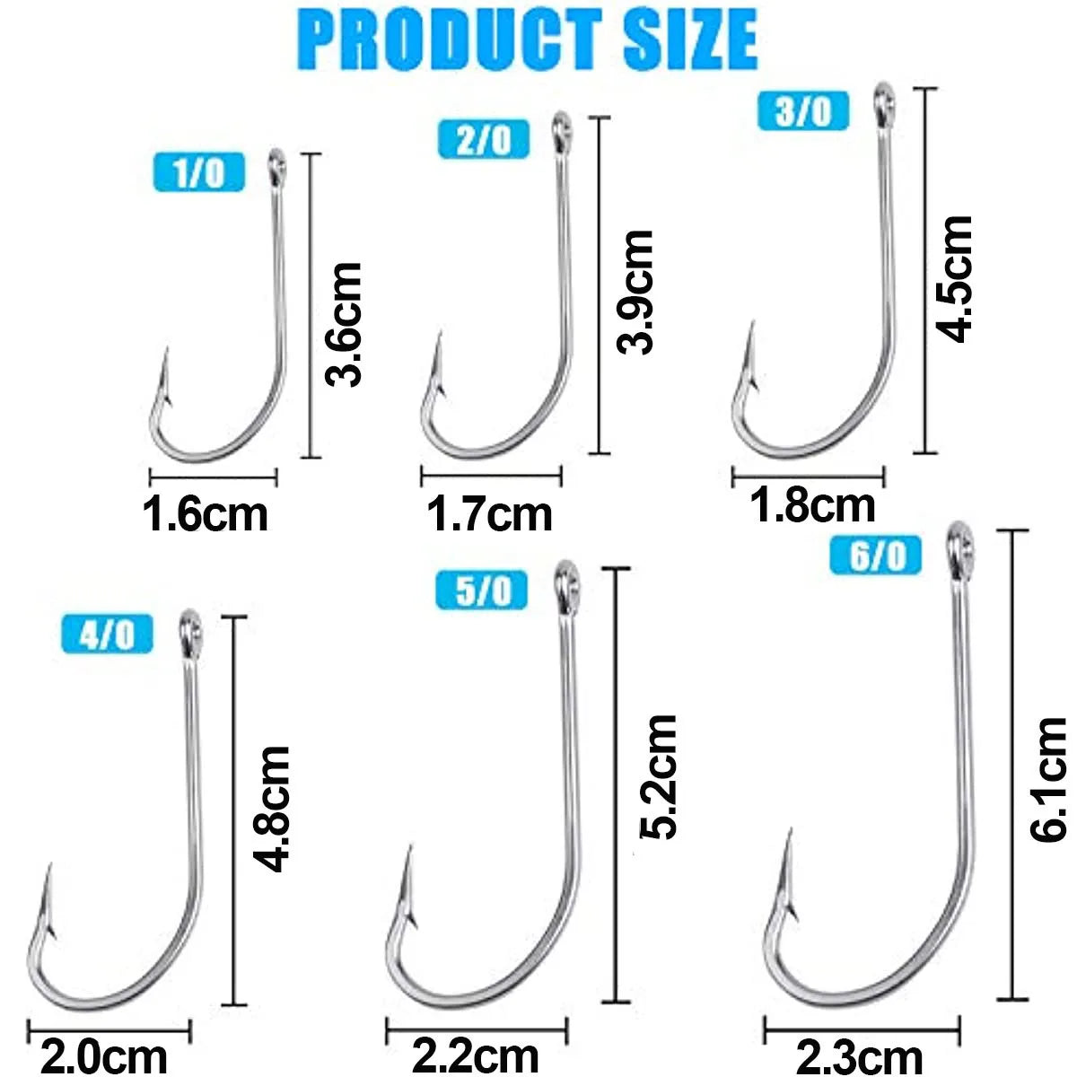Easy Catch 34007 Stainless Steel Saltwater Fishing Hooks – 100PCS Long Shank Barbed Hooks